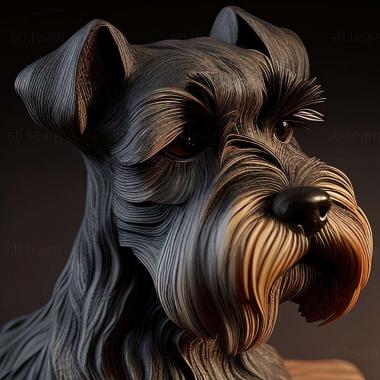 3D model Zwergschnauzer dog (STL)